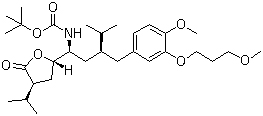 AISKIREN INTERMEDIATE:[(1S,3S)-3-[[4-Methoxy-3-(3-methoxypropoxy)phenyl]methyl]-4-methyl-1-[(2S,4S)-tetrahydro-4-(1-methylethyl)-5-oxo-2furanyl]pentyl]carbamic acid tert-butyl ester